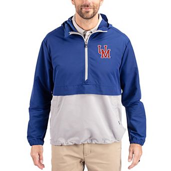 Men's Cutter & Buck Blue Ole Miss Rebels Charter Eco Recycled Half-Zip Anorak Jacket
