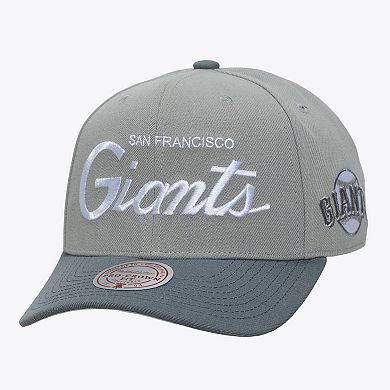 Men's Mitchell & Ness Gray San Francisco Giants Thunderstorm Head Coach Pro-Crown Adjustable Hat