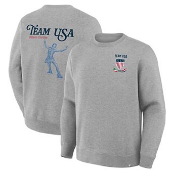 Men's Fanatics Heather Gray Team USA 2026 Winter Olympics Figure Skating Sweatshirt