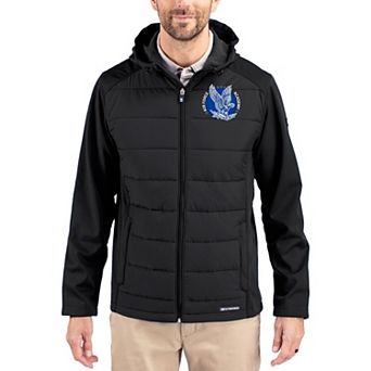 Men's Cutter & Buck Black Air Force Falcons Evoke Hybrid Eco Softshell Recycled Full Zip Hooded Jacket