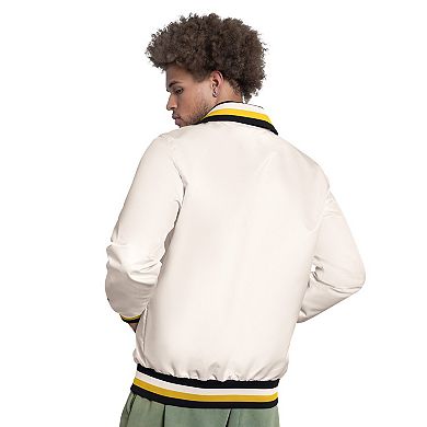 Men's Starter White Pittsburgh Pirates The Captain Cooperstown Logo Full-Zip Varsity Jacket