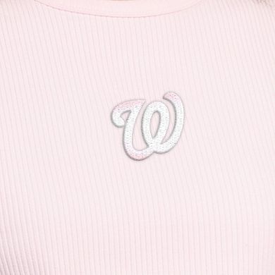 Women's Starter Light Pink Washington Nationals Pastels Ribbed Tank Top