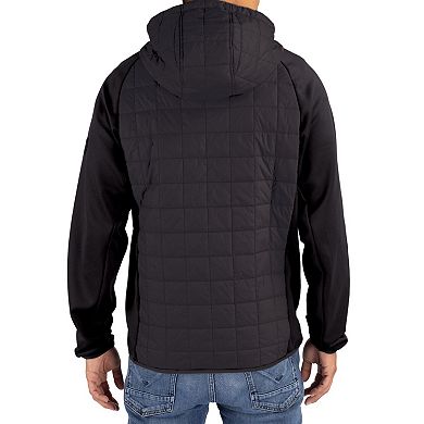 Men's Cutter & Buck Black Stanford Cardinal Rainier Eco Hybrid PrimaLoft Raglan Full-Zip Jacket