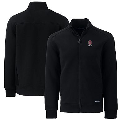Men's Cutter & Buck Black Ohio State Buckeyes Alumni Logo Roam Eco Recycled Full-Zip Jacket