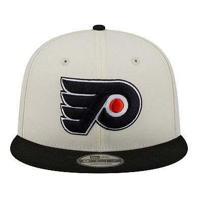 Men's New Era White/Black Philadelphia Flyers Injection Localized Two-Tone 9FIFTY Snapback Hat