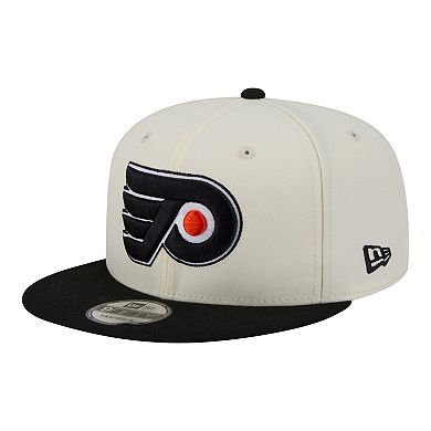 Men's New Era White/Black Philadelphia Flyers Injection Localized Two-Tone 9FIFTY Snapback Hat