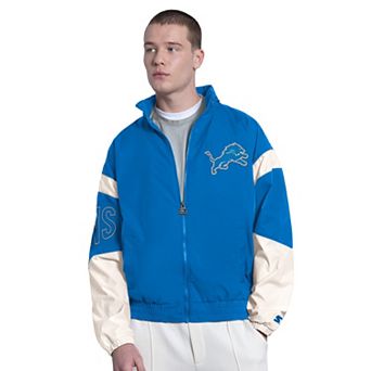 Men's Starter Blue Detroit Lions The Gust Full-Zip Hoodie