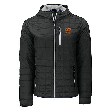 Men's Cutter & Buck Black Oklahoma State Cowboys Rainier Eco PrimaLoft Hooded Full-Zip Jacket