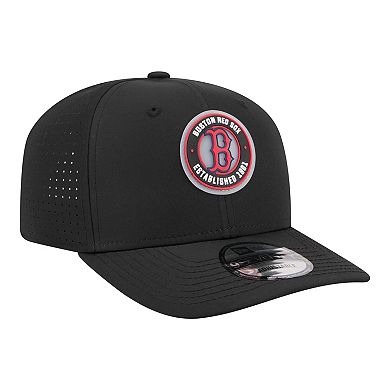 Men's New Era Black Boston Red Sox Circle 9SEVENTY Adjustable Hat