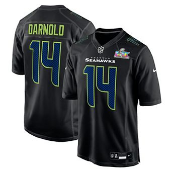 Men's Nike Sam Darnold Black Seattle Seahawks Super Bowl LX Patch Carbon Fashion Game Jersey