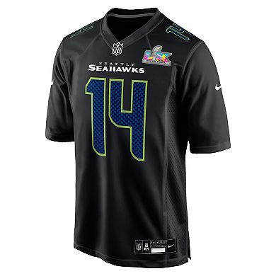 Men's Nike Sam Darnold Black Seattle Seahawks Super Bowl LX Patch Carbon Fashion Game Jersey