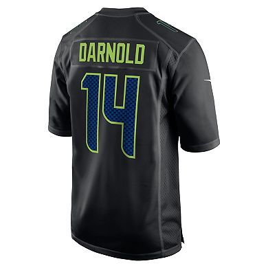 Men's Nike Sam Darnold Black Seattle Seahawks Super Bowl LX Patch Carbon Fashion Game Jersey