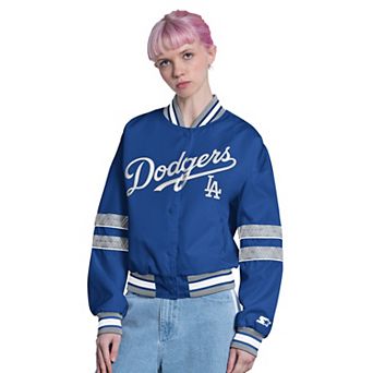 Women's Starter Royal Los Angeles Dodgers Interception Full-Snap Varsity Jacket