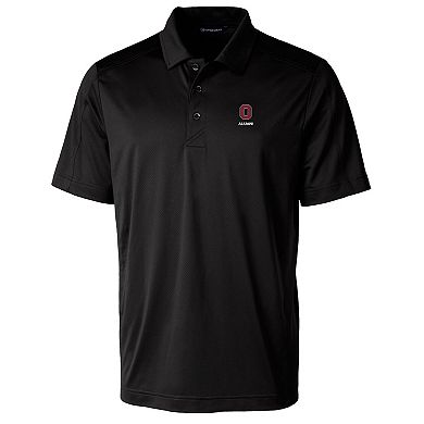 Men's Cutter & Buck Black Ohio State Buckeyes Alumni Logo Prospect Textured Stretch Polo
