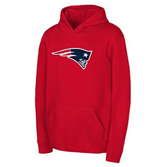 Youth Red New England Patriots Team Logo Pullover Hoodie