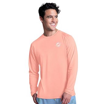 Men's Margaritaville Coral Miami Dolphins Life's A Beach Long Sleeve Rashguard