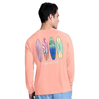 Men's Margaritaville Coral Miami Dolphins Life's A Beach Long Sleeve Rashguard