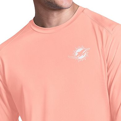 Men's Margaritaville Coral Miami Dolphins Life's A Beach Long Sleeve Rashguard