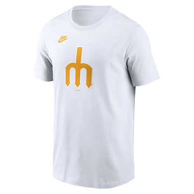 Men's Nike White Seattle Mariners Cooperstown Collection Logo T-Shirt