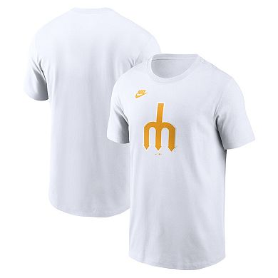 Men's Nike White Seattle Mariners Cooperstown Collection Logo T-Shirt