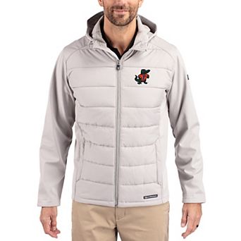 Men's Cutter & Buck Gray Florida Gators Evoke Hybrid Eco Softshell Recycled Full Zip Hooded Jacket