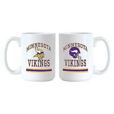 Logo Brands Minnesota Vikings 15oz. Current & Throwback Mug Set