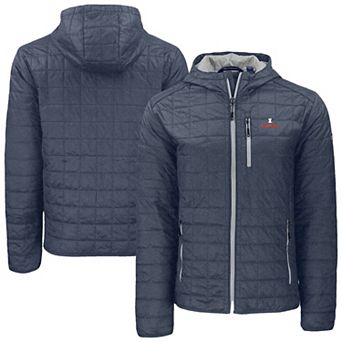 Men's Cutter & Buck Anthracite Illinois Fighting Illini Rainier Eco PrimaLoft Hooded Full-Zip Jacket