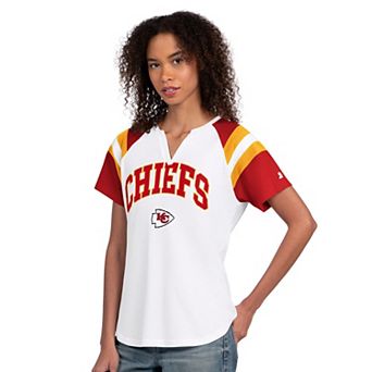 Women's Starter White Kansas City Chiefs Game On Notch Neck T-Shirt