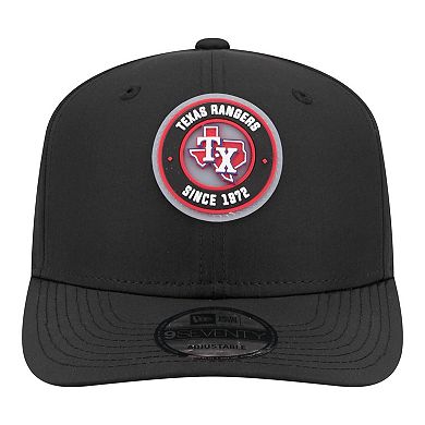 Men's New Era Black Texas Rangers Circle 9SEVENTY Adjustable Hat