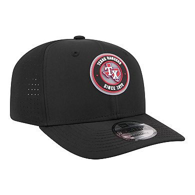 Men's New Era Black Texas Rangers Circle 9SEVENTY Adjustable Hat