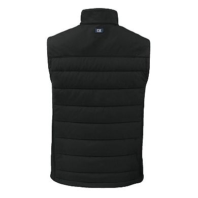 Men's Cutter & Buck Black Oklahoma Sooners Evoke Hybrid Eco Softshell Recycled Full-Zip Vest