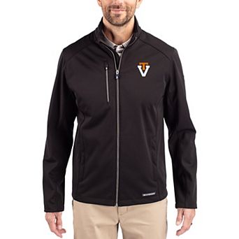 Men's Cutter & Buck Black Virginia Tech Hokies Evoke Eco Softshell Recycled Full-Zip Jacket