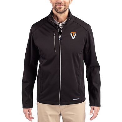 Men's Cutter & Buck Black Virginia Tech Hokies Evoke Eco Softshell Recycled Full-Zip Jacket