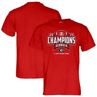 Unisex Blue 84 Red Georgia Bulldogs 2025 SEC Football Champions Locker Room T-Shirt