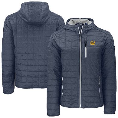Men's Cutter & Buck Anthracite Cal Bears Rainier Eco PrimaLoft Hooded Full-Zip Jacket