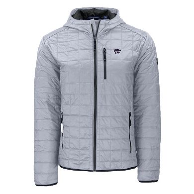 Men's Cutter & Buck Gray Kansas State Wildcats Rainier Eco PrimaLoft Hooded Full-Zip Jacket