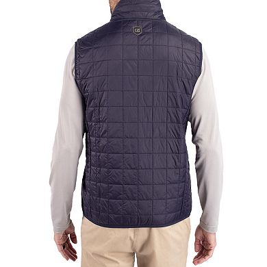 Men's Cutter & Buck Navy UConn Huskies Rainier Eco Insulated PrimaLoft Full-Zip Puffer Vest