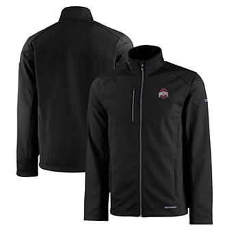 Men's Cutter & Buck Black Ohio State Buckeyes Evoke Eco Softshell Recycled Full-Zip Jacket