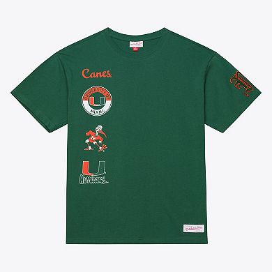 Men's Mitchell & Ness Green Miami Hurricanes Double Clutch Premium T-Shirt