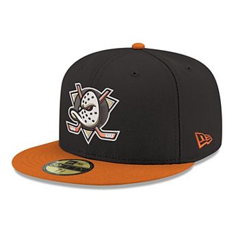 Men's New Era Black Anaheim Ducks Core Logo Two-Tone 59FIFTY Fitted Hat