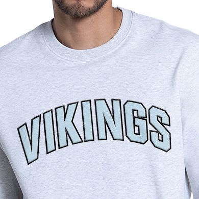 Men's Starter Ash Minnesota Vikings Faceoff Fleece Sweatshirt