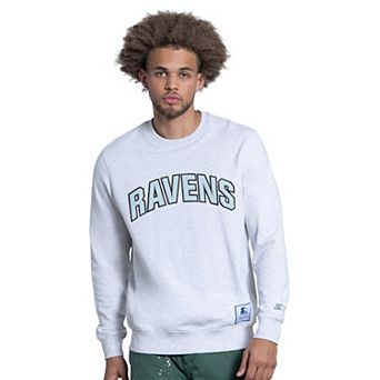 Men's Starter Ash Baltimore Ravens Faceoff Fleece Sweatshirt