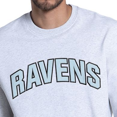 Men's Starter Ash Baltimore Ravens Faceoff Fleece Sweatshirt