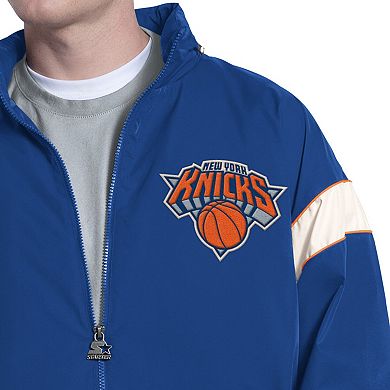 Men's Starter Royal New York Knicks The Gust Full-Zip Hoodie