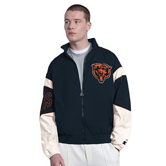 Men's Starter Navy Chicago Bears The Gust Full-Zip Hoodie