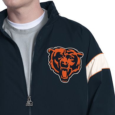 Men's Starter Navy Chicago Bears The Gust Full-Zip Hoodie