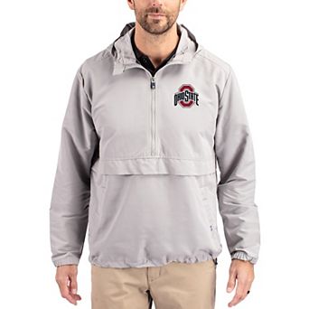 Men's Cutter & Buck Gray Ohio State Buckeyes Charter Eco Recycled Half-Zip Anorak Jacket