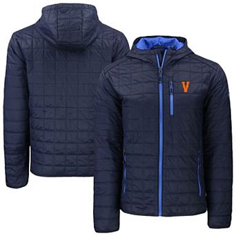 Men's Cutter & Buck Navy Virginia Cavaliers Rainier Eco PrimaLoft Hooded Full-Zip Jacket