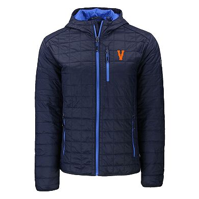 Men's Cutter & Buck Navy Virginia Cavaliers Rainier Eco PrimaLoft Hooded Full-Zip Jacket