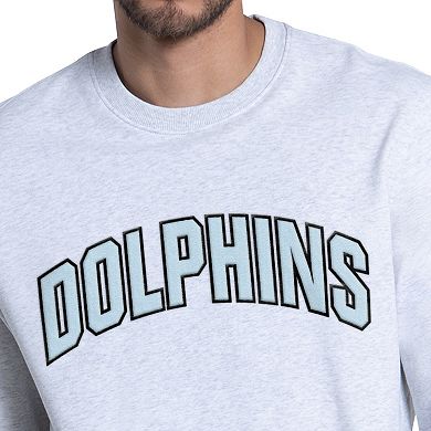 Men's Starter Ash Miami Dolphins Faceoff Fleece Sweatshirt